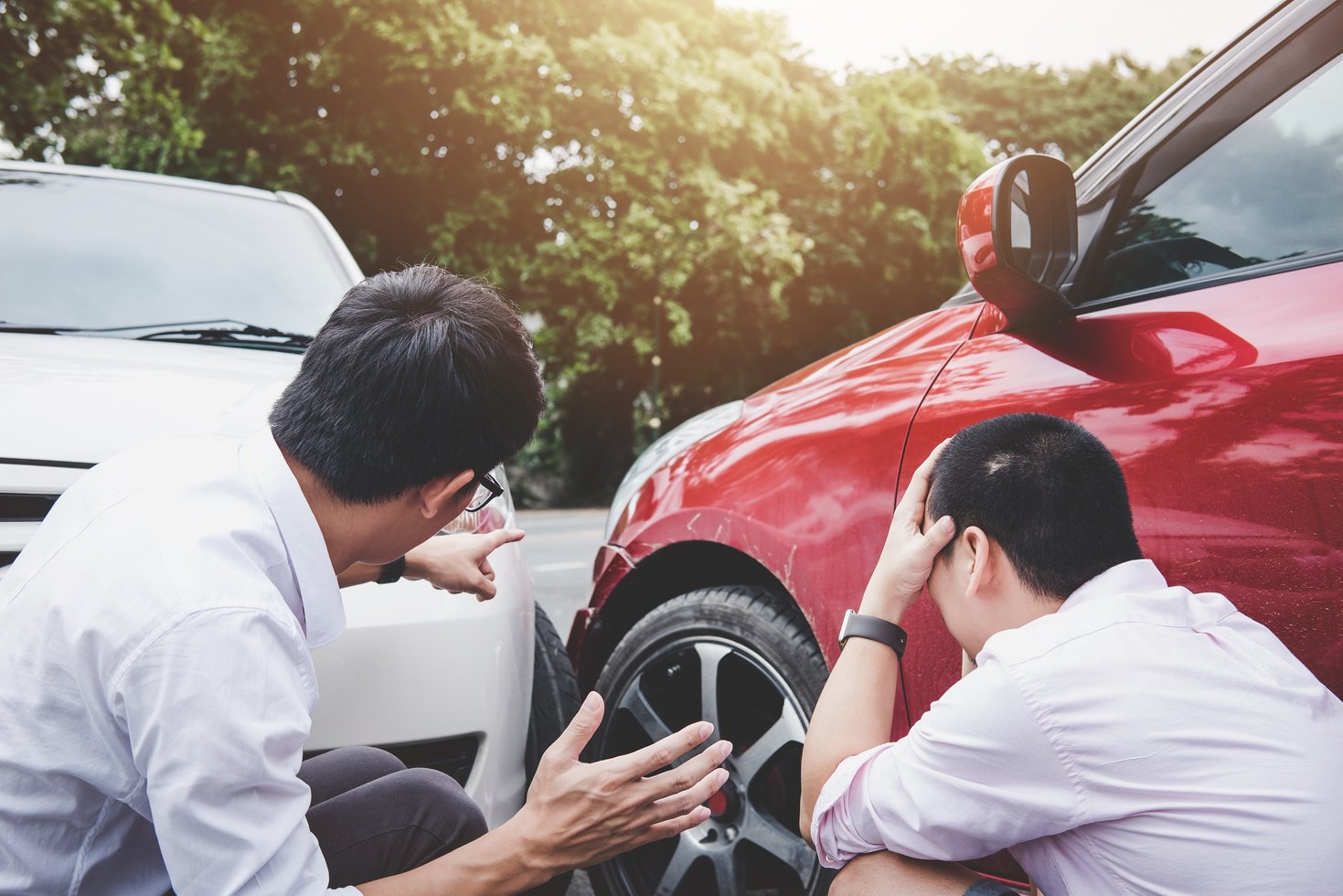 Man Arguing after a Car Accident 